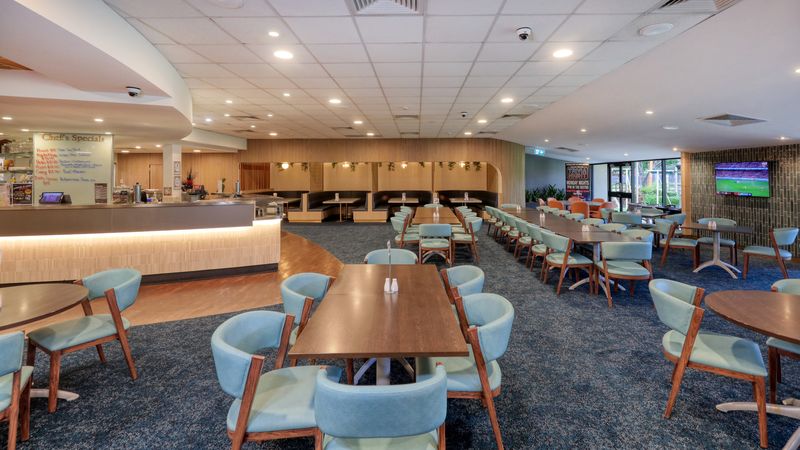 The Cafe Bar and Bistro dining room at The Rec Club